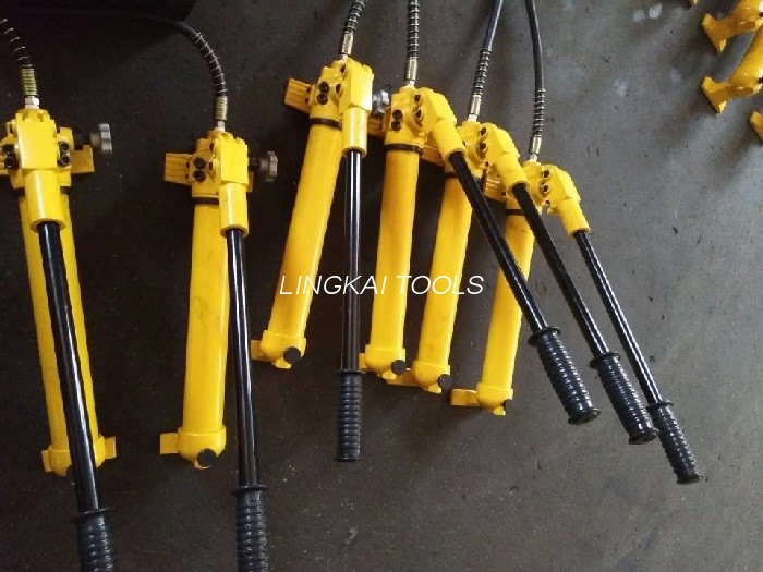 수동 오일 펌프 유압 압착 도구 700 바 높이 무게 70mpa 고압